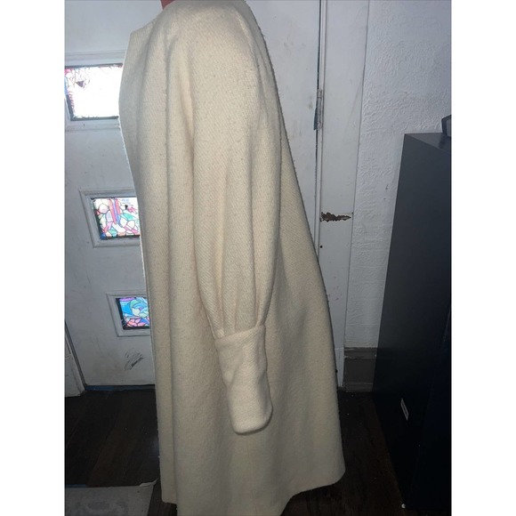 VTG Robben Alexander NY Cream swing A Coat Women's Small 100% Wool Made in USA - Picture 6 of 8